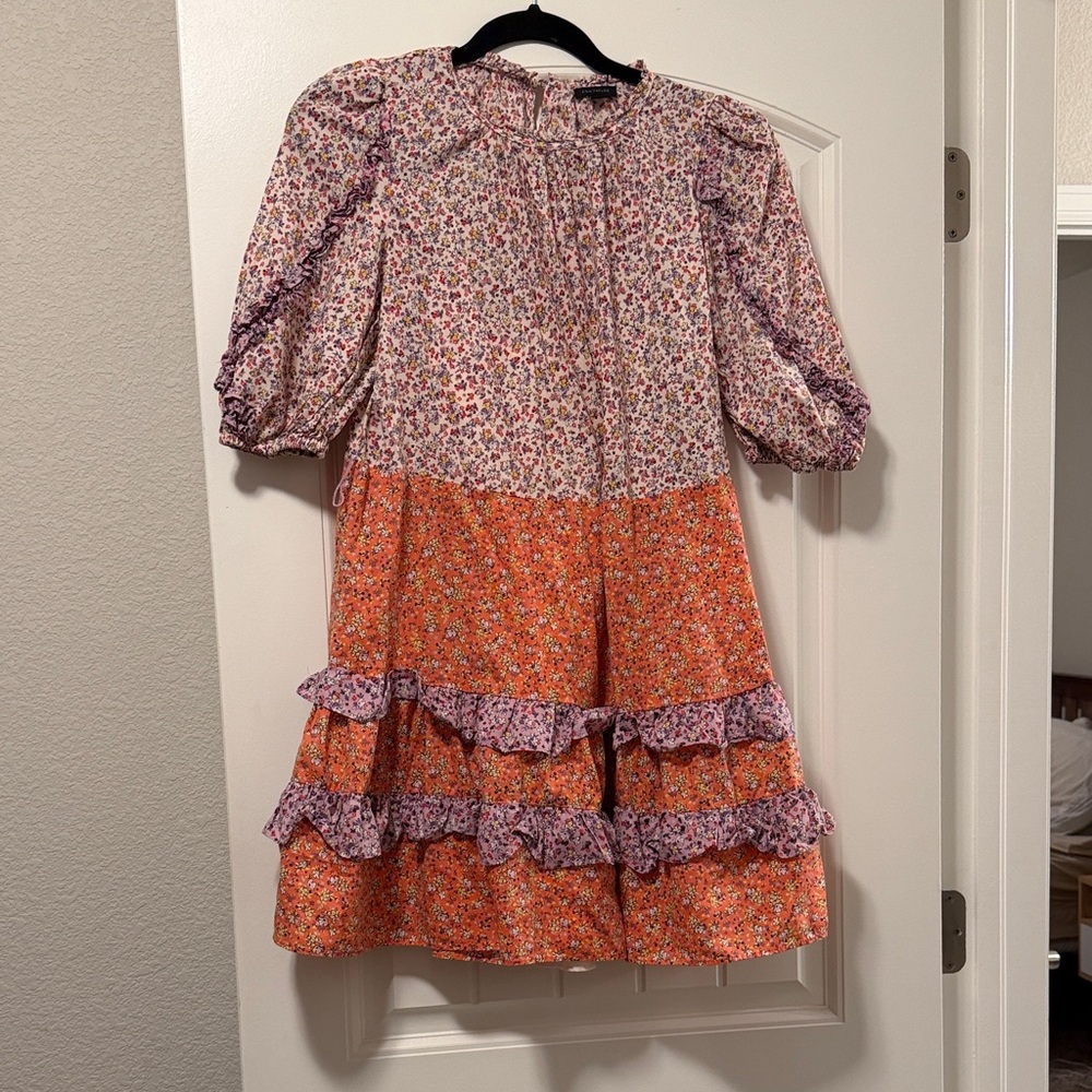 Ann Taylor Kids Dress with Orange and Purple Floral Design